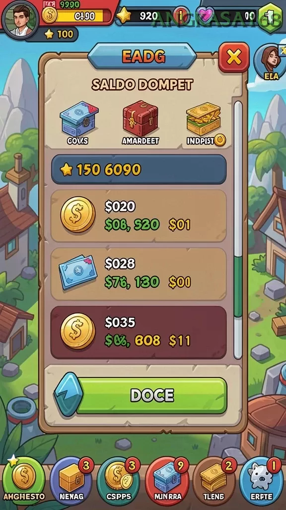 Cuplikan layar 666FF — menu navigasi